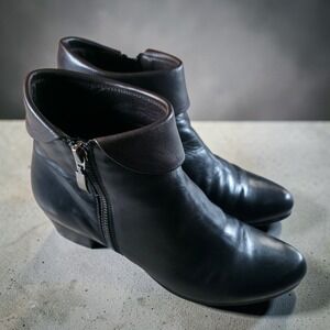 Regarde Le Ciel Stefany Flip Cuff Women's Boots Black Leather Size 41 / 8.5 - 9